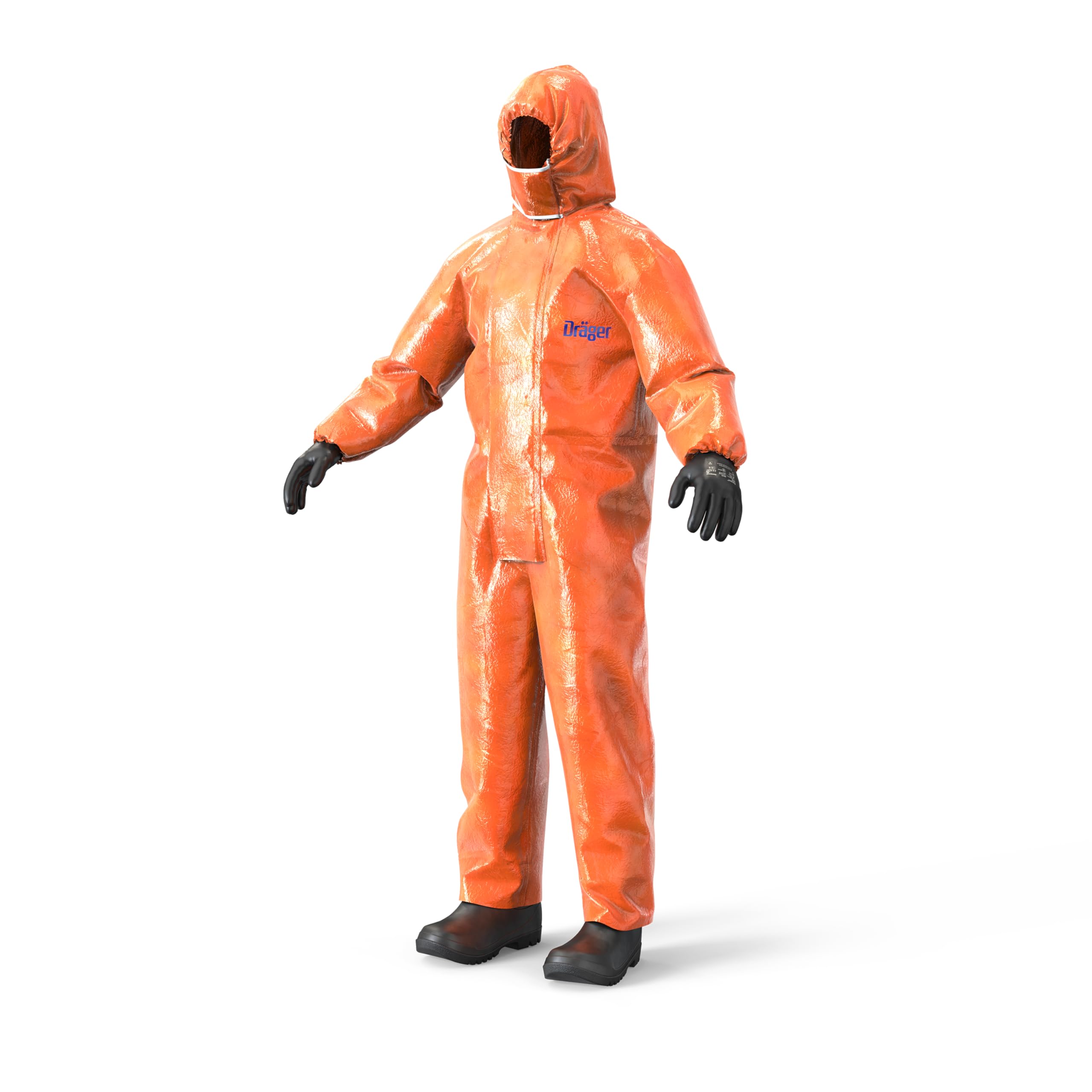 Dräger SPC 4400 Combinaison de sécurité contre des poussières et des liquides en CLF avec haute résistance chimique | Tenue en orange pour peinture et produits chimiques | Taille L