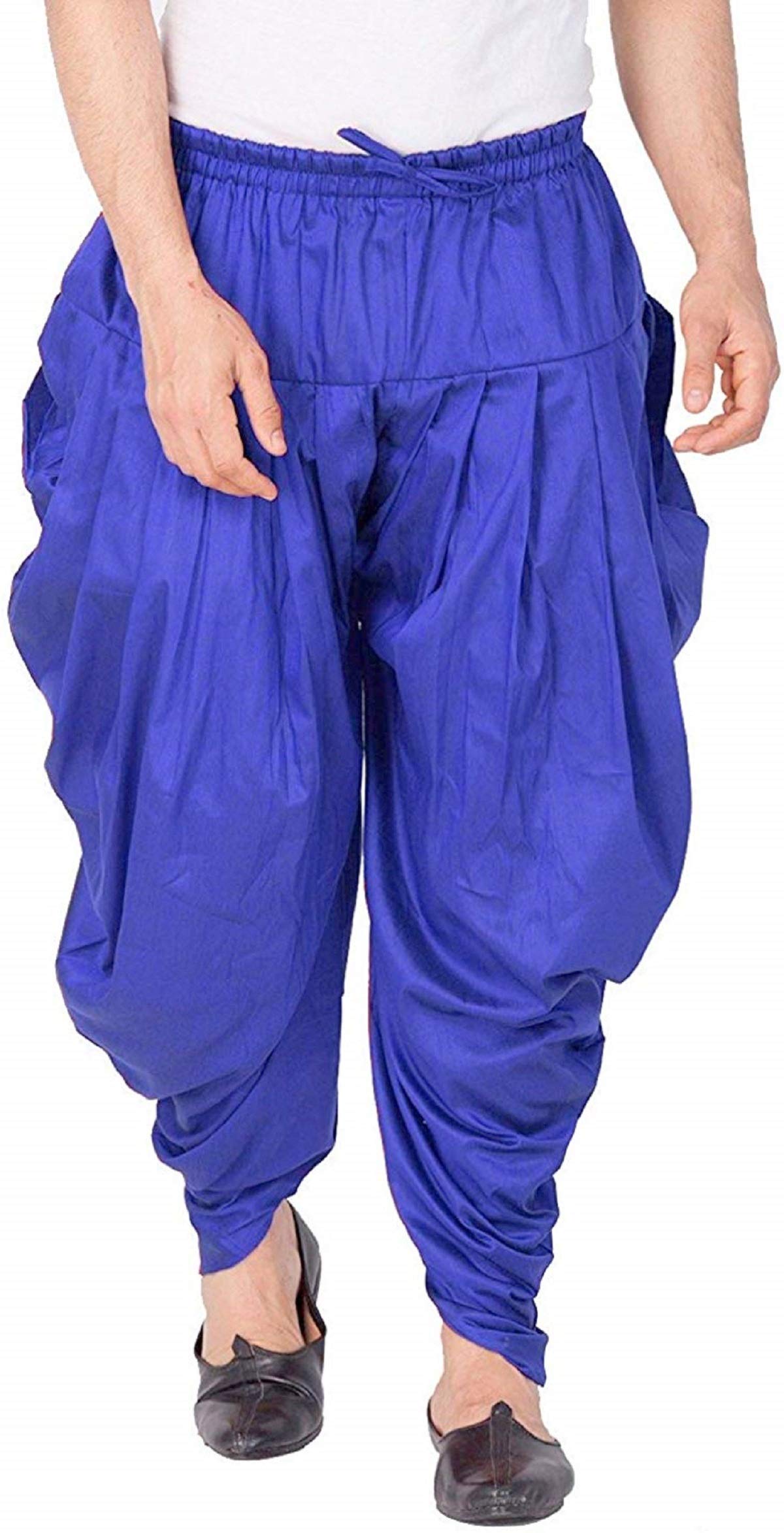 royal kurta Men's Silk Patiala Loose Salwar Baggy Harem Pants (Blue, Free Size)-picture-49