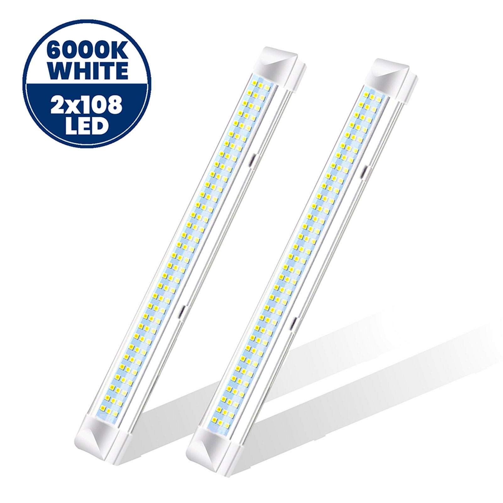 Barra de luz LED Interior 9W 900lm 72 LED Lámpara Blanca con Interruptor de Encendido/Apagado Luz para Camiones, Barcos, caravanas, remolques, Camiones
