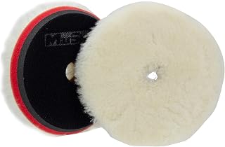 Maxshine Universal 5" Sheepskin Wool Polishing Pad – 100% Sheepskin Wool with EVA Foam & Hook and Loop Backing – Paint Correction Car Buffing Pad for Cutting