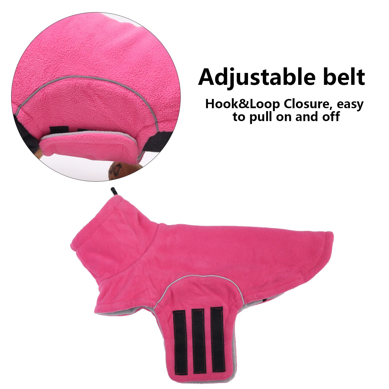 babepet Dog Fleece Jumper,Soft Dachshund Coat,Warm Coats & Jackets for Dogs With Leash Hole,Reflective Miniature Dachshund Clothes for Winter Cold Weather,Outdoor Indoor Pet Vest-Pink-M - Image 4