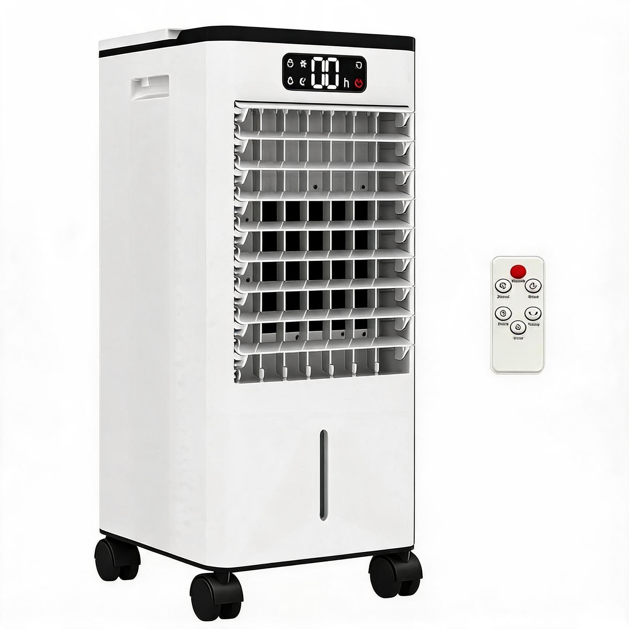 Aire Acondicionado Portatil Ventilador Silencioso 3 en 1, Enfriador de Aire sin Instalacion con 7L Tanque, Oscilación de 120°，Mando a Distancia – Blanco