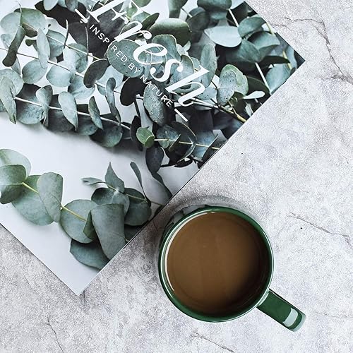 Miniatura 5 de Bosmarlin Taza de café de cerámica brillante, taza de té para la oficina y el hogar, 18 onzas  532 ml., apta para lavavajillas y microondas