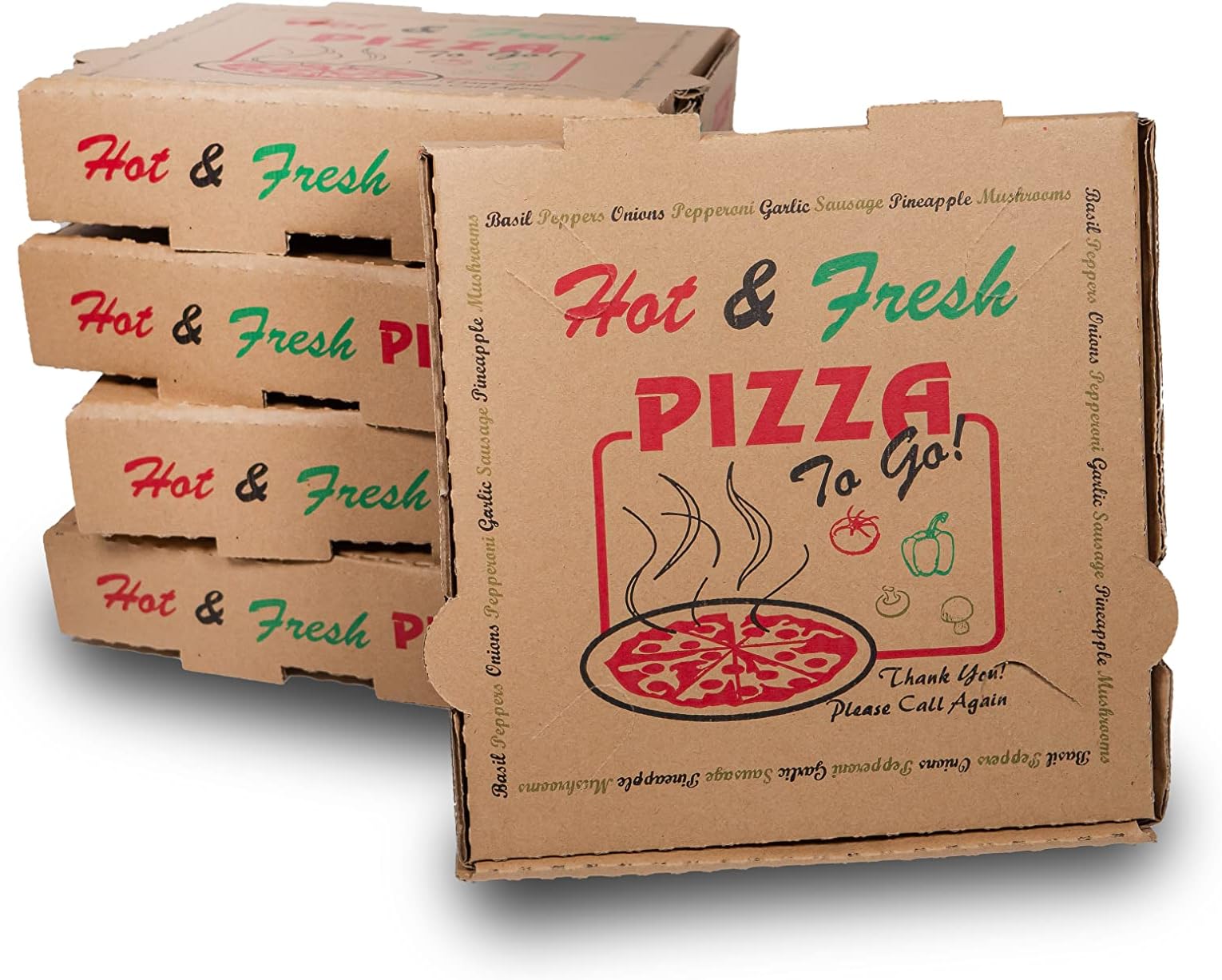 Stock Your Home 10 Pack Recycled Kraft 12x12 Pizza Box with