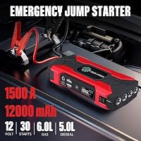 Higoom Autós Bikázó 1500A - Hordozható Akkumulátor Indító 6.0L Benzines/4.0L Dízel Járművekhez, LED Lámpával, Powerbank Funkcióval 2