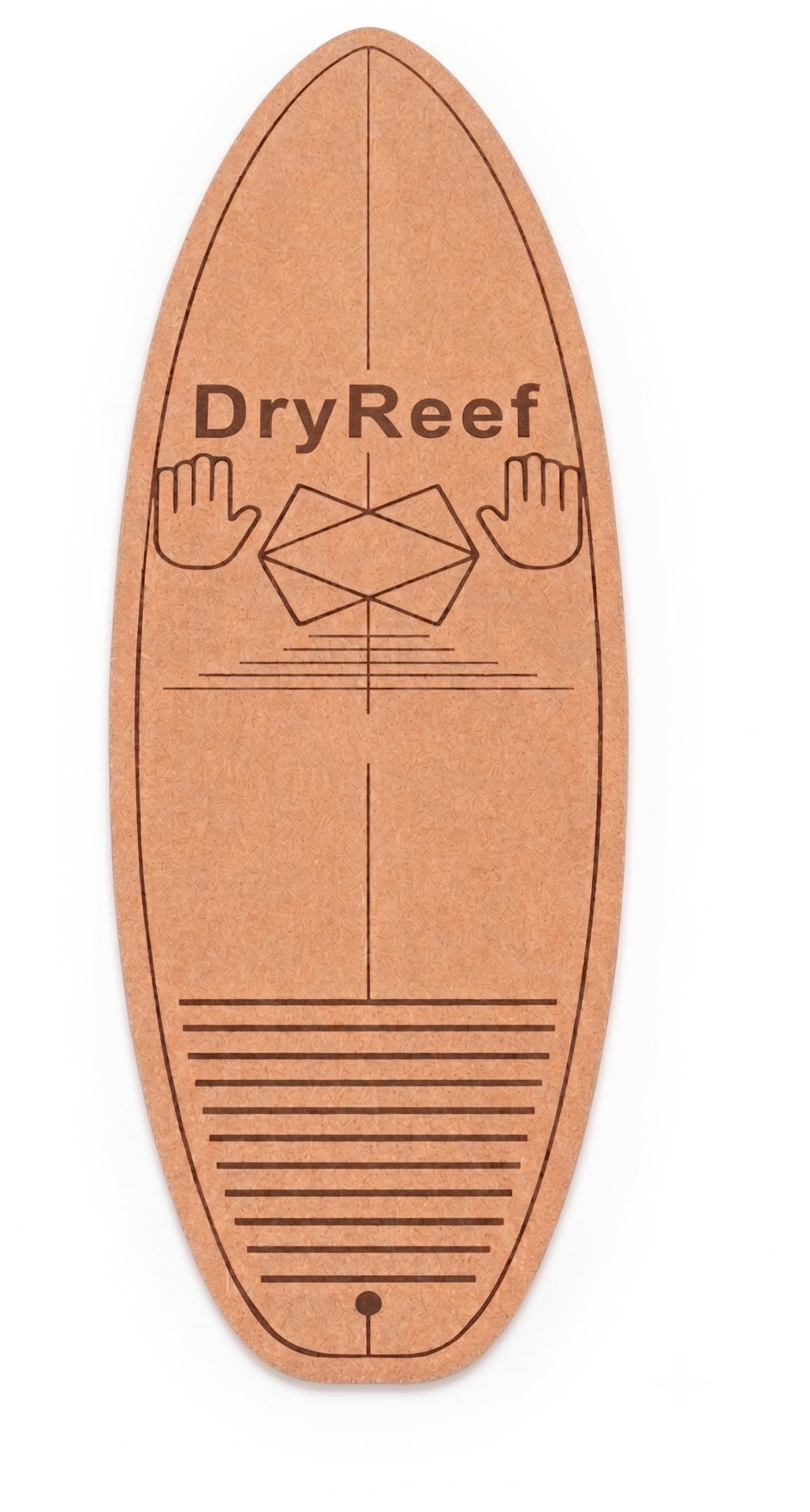 DryReef Premium Kork Surfmatte – Rutschfeste Surftraining Matte aus Kork & Naturkautschuk mit Ausrichtungshilfe für Pop-Up Training & Surf Fitness