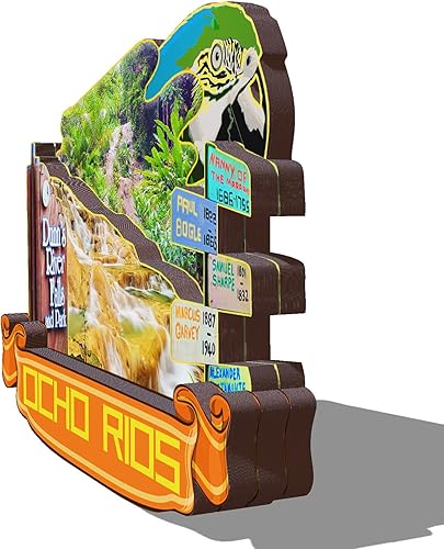 Miniatura 2 de Imán de madera de Ocho Rios Jamaica 3D para nevera, recuerdos coleccionables, decoración hecha a mano