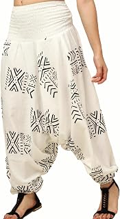 KE KANHA EXPORTS Women Harem Pants for Women Yoga Pants for Woman Loose Fit Cotton Trousers Multiway Jumpsuit Boho Beach W... Price In India