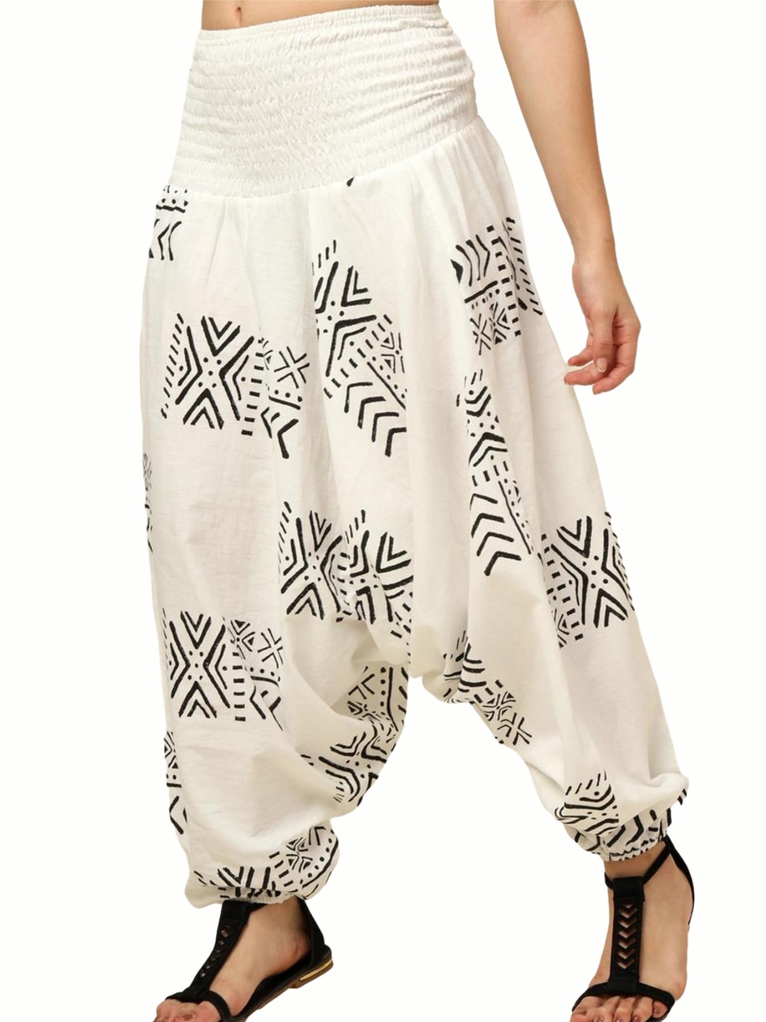 ke kanhaexports KE KANHA EXPORTS Women Harem Pants for Women Yoga Pants for Woman Loose Fit Cotton Trousers Multiway Jumpsuit Boho Beach Wear Block Print-picture-15