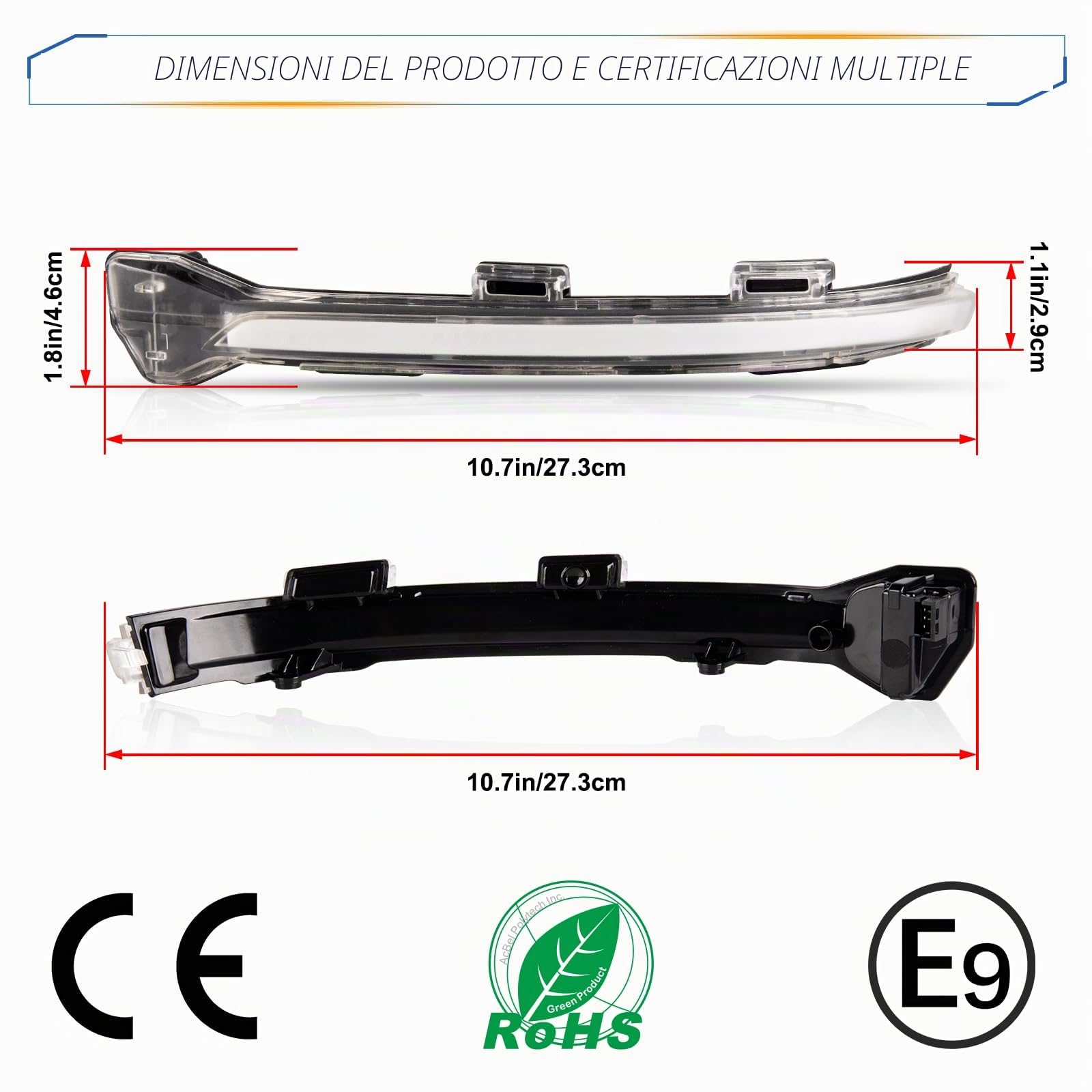 POPMOTORZ Frecce LED Specchietto, 2 Pezzi Dinamiche Indicatore di Direzione per Specchietto Retrovisore per VW Golf 7 Golf 7.5 Golf 7 R-line Golf 7 GTI Golf Sportsvan E-Golf T-ouran 2, Trasparente