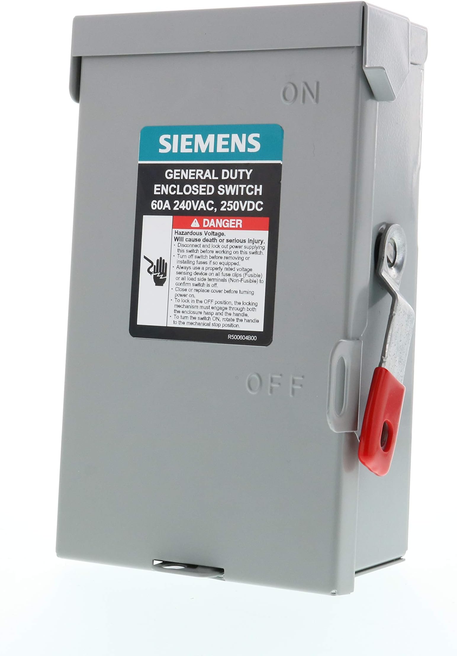 Siemens HF361 30Amp 3 Pole 600volt 3 Wire Fused Heavy Duty Safety
