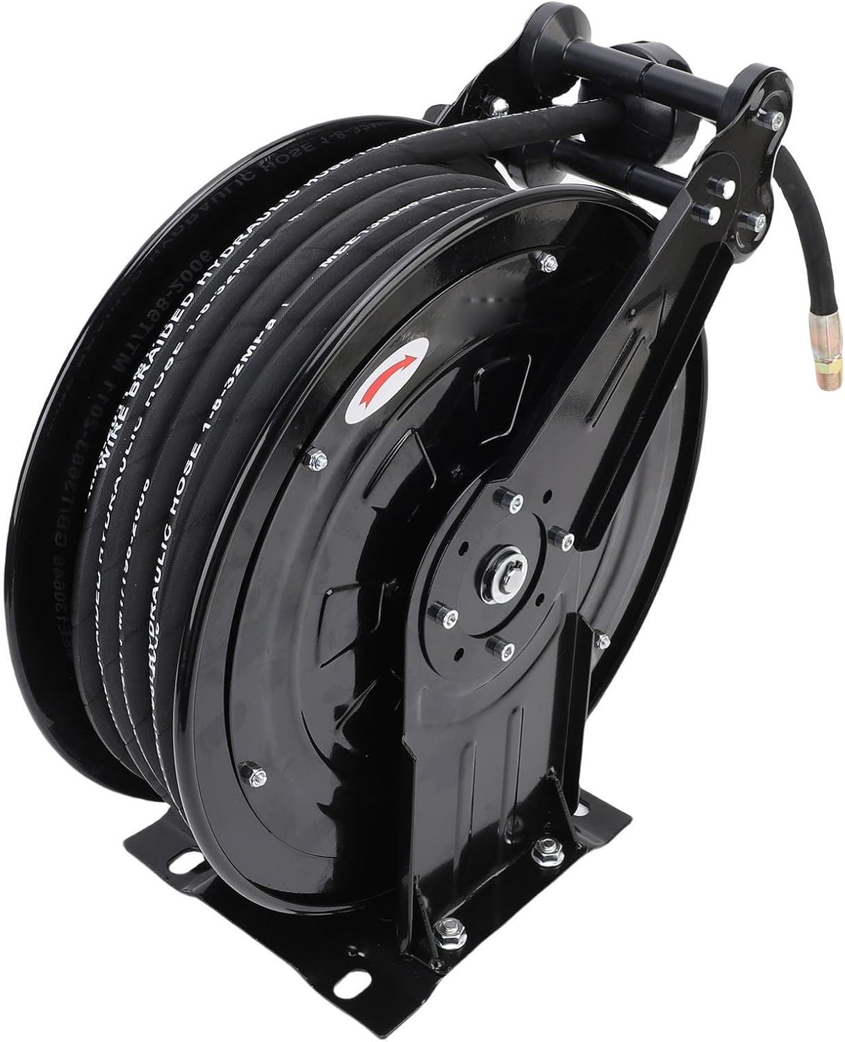 High Pressure Washer Hose Reel, Retractable Pressure Washer Reel, Wash Hose, Auto Rewind With 8 Step Ratchet Lock And 4.9ft For Air Oil Water
