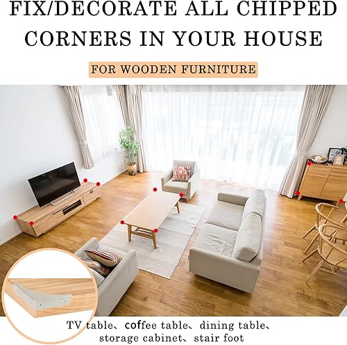 Miniatura 5 de Foxwake Protector de esquina de metal para muebles, protectores decorativos de esquina de mesa de 2.56 pulgadas, cubierta de esquina de caja de