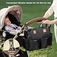 Vista 3 de Lekebaby Bolsa de pañales, bolsas grandes para pañales impermeables, bolsa grande para mamá para hospital, bolsas de bebé para mamá, bolsa