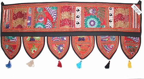 Decoración para el hogar étnica hecha a mano Toran Tapiz Bordado Garland Puerta Colgante India