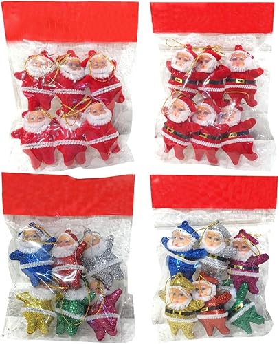 FZBNSRKO Adornos para árbol de Navidad, 24 piezas de adornos colgantes de Papá Noel, mini colgantes de Papá Noel, mini adornos de Navidad para