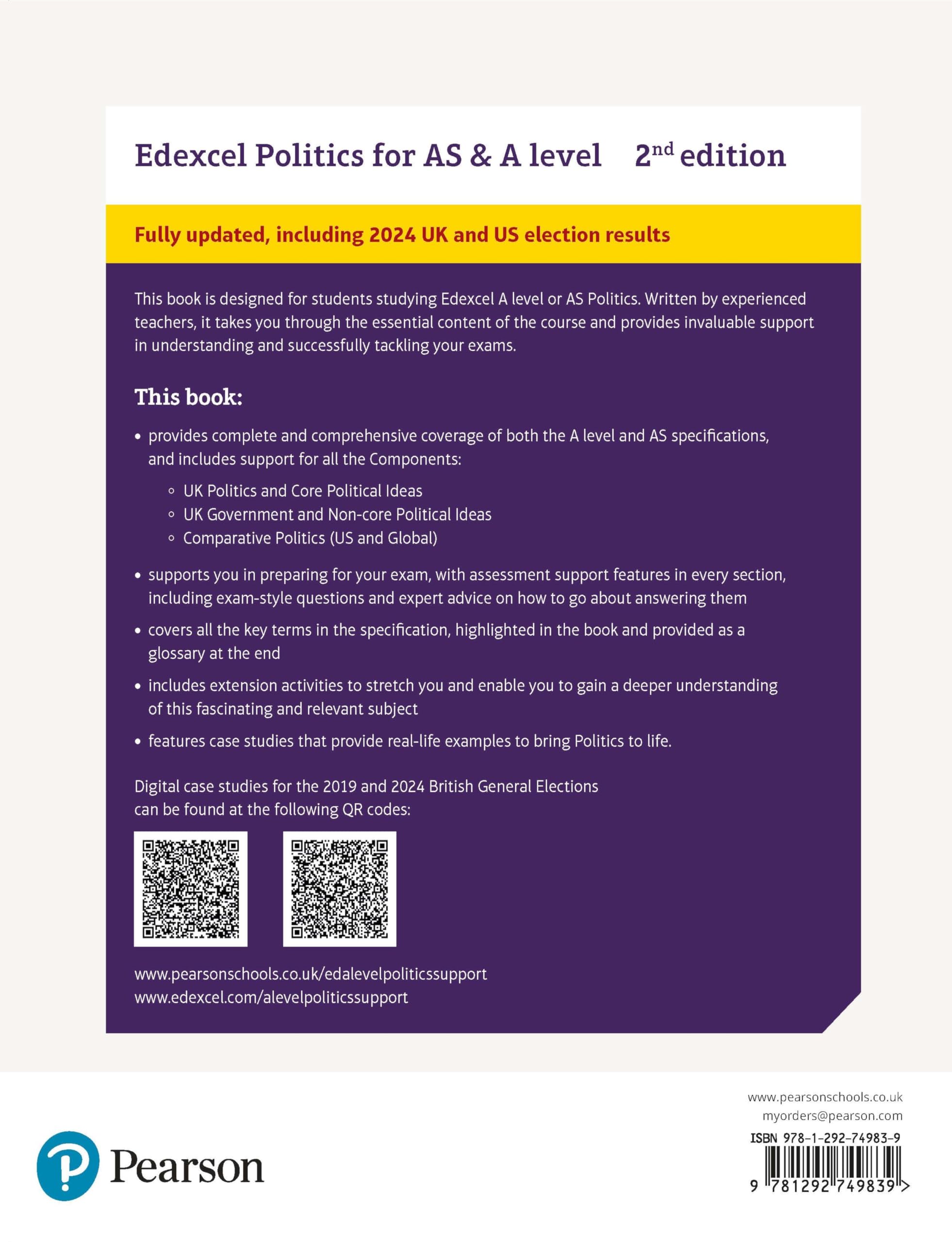 Pearson Edexcel GCE Politics AS and A-level Student Book 2nd Edition
