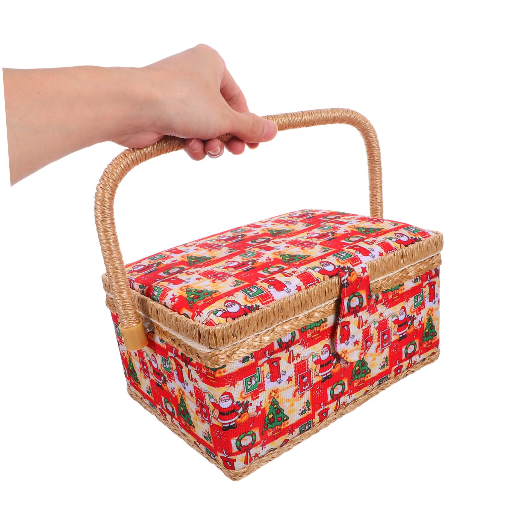 Coffret Cadeau De Couture Organisateur De Panier à Couture avec Plateau Amovible Coussin à Épingles Intégré Et Poche Intérieure pour Rangement De Fournitures
