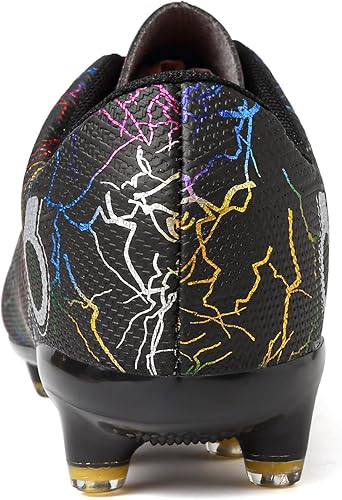 Miniatura 5 de Zapatos de fútbol para niños, zapatos de fútbol para suelo firme, tenis atléticos para niñas, para exteriores, césped y fútbol para niños pequeños y