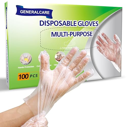 100 guantes de plástico desechables para manipulación de alimentos, guantes desechables para cocinar, cocina, limpieza, preparación de alimentos,