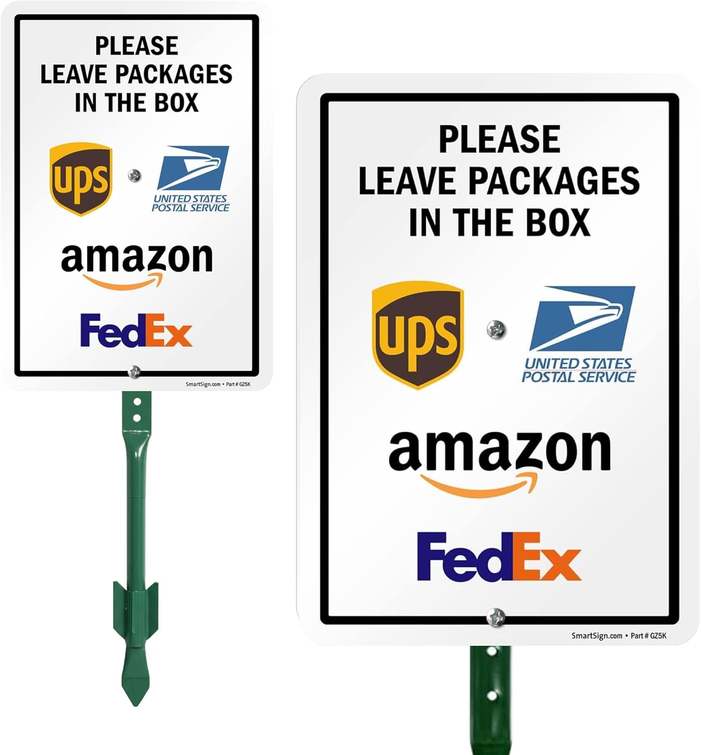 SmartSign 10 x 7 inch “Please Leave Packages In The Box” Delivery Instructions Yard Sign with 18 inch Stake, 40 mil Laminated Rustproof Aluminum, Multicolor, Set of 1