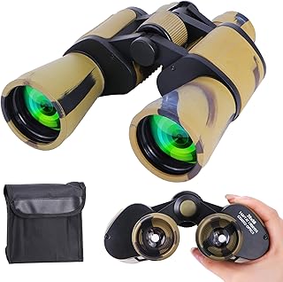 Binoculars 20x50 - Professional High Magnification HD Compact Binoculars for Bird Watching, Hunting, and Outdoor Activities - Low Light Night Vision, BAK-4 Prism - Portable, Durable, Easy (Desert)