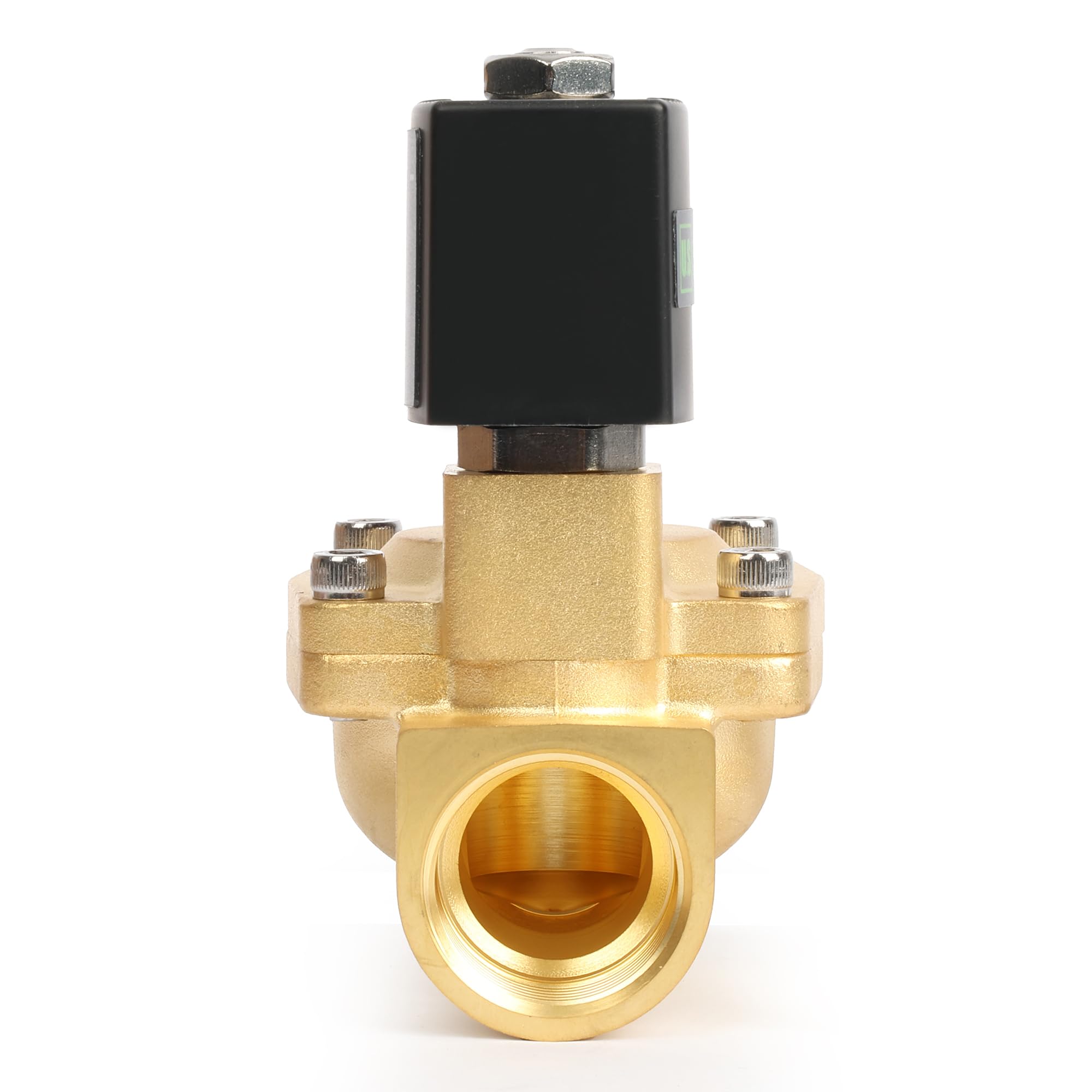 U.S. Solid Elettrovalvola a solenoide in ottone 1" G – 12V DC, 0,3–16 bar, normalmente chiusa, guarnizione VITON, funzionamento pilotato