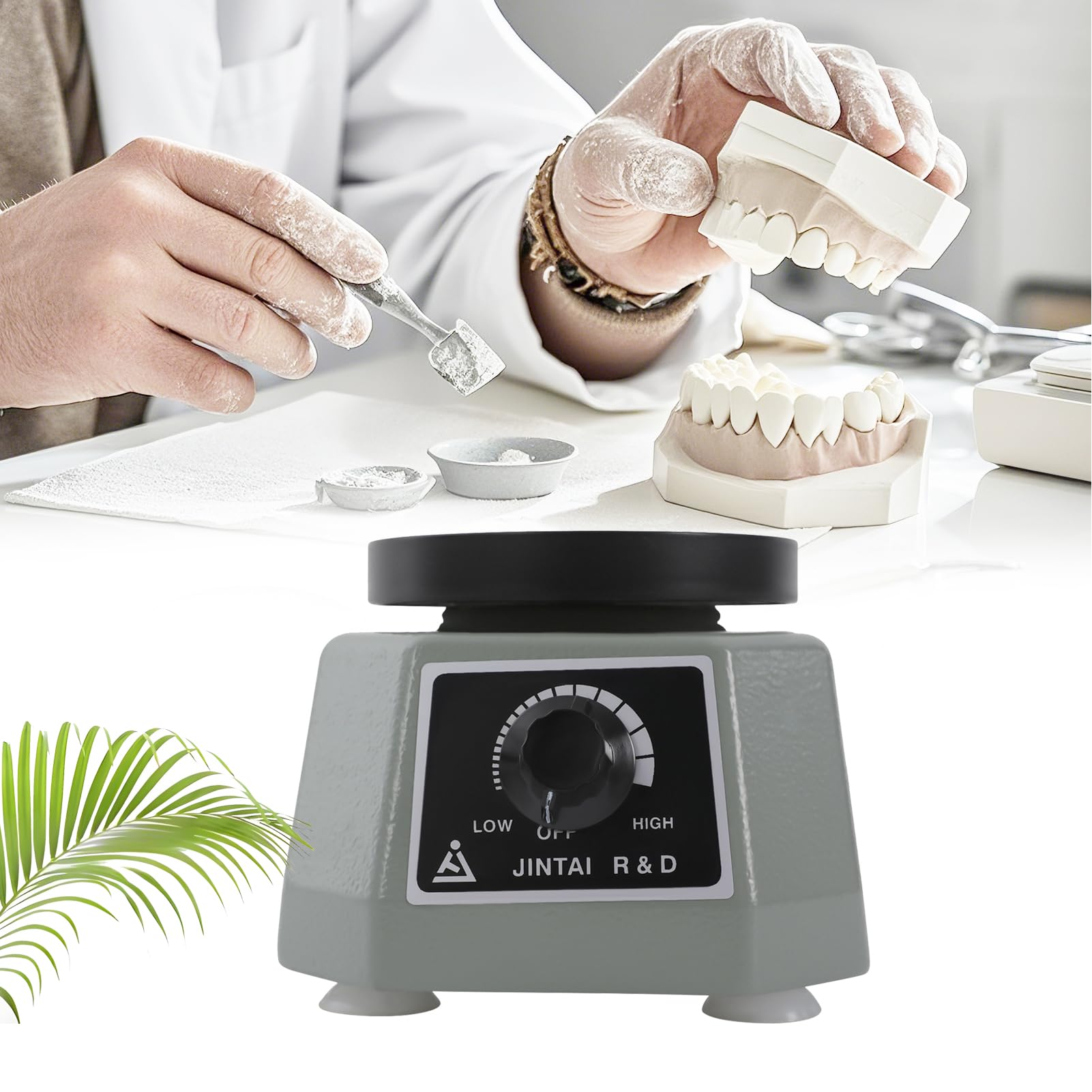 Oscillatore dentale da 4", 100 W, 220 V, vibratore rotondo, tecnologia dentale, oscillatore, laboratori dentali per miscelare intonaco, modelli, colata in resina (argento)