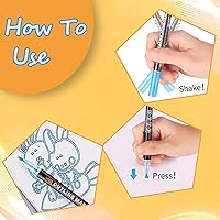 Vista 6 de Marcador de contorno autodelineado metálico, 12 colores Squiggles Shimmer Outline marcadores para dibujar suministros escolares de arte, juego