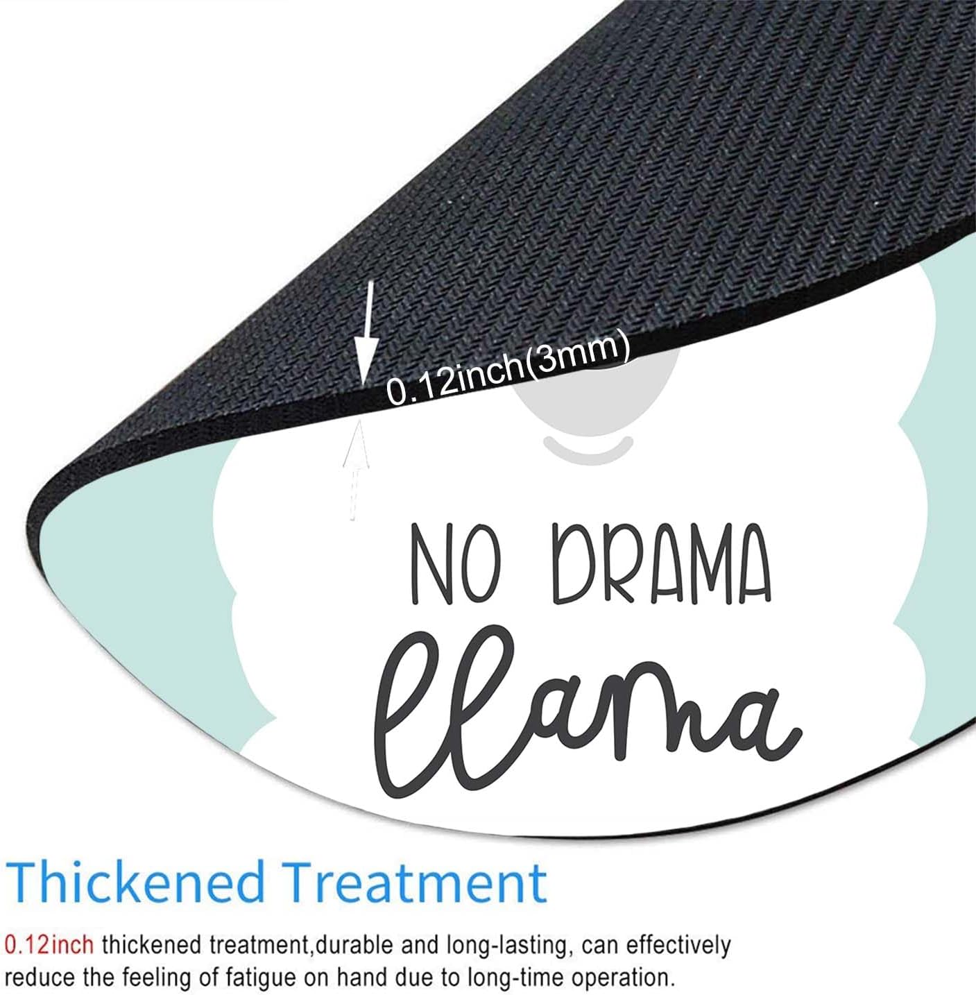 Mouse Pad, Cute Llama,No Drama Llama Mouse Pad, Round Cute Gaming Cloth Mousepad for Office Laptop, Non-Slip Rubber Personalized Computer Desk Mouse Pads for Wireless Mouse 7.9×7.9×0.12 inches image 4