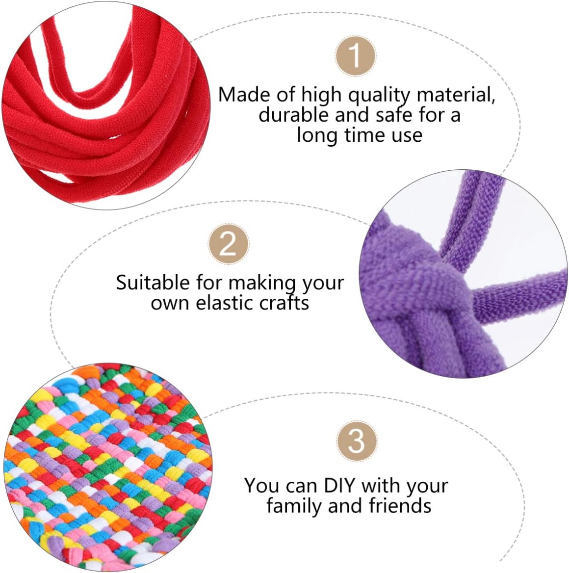 EXCEART Kids Potholder Loom Kit 96 Elastic Potholder Loops in 8 Colors 2 Crochet Hooks Weaving Craft Tools for DIY Crafts Kids Activities