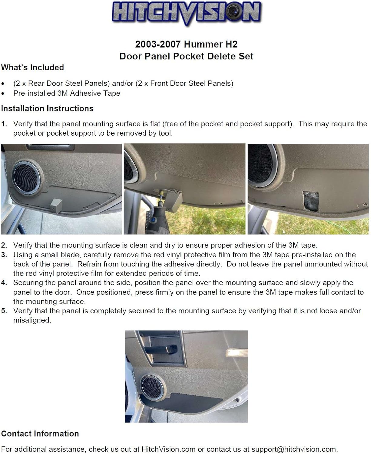 03-07 Hummer H2 Rear Door Panel Pocket Delete Set (2 Doors) (Metallic Dark Grey)