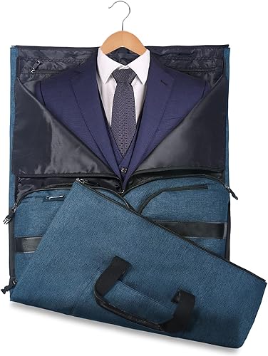 Miniatura 4 de Bolsa de viaje Uniquebella para llevar ropa convertible, bolsa de lona para trajes con compartimento para zapatos, bolsa de fin de semana para