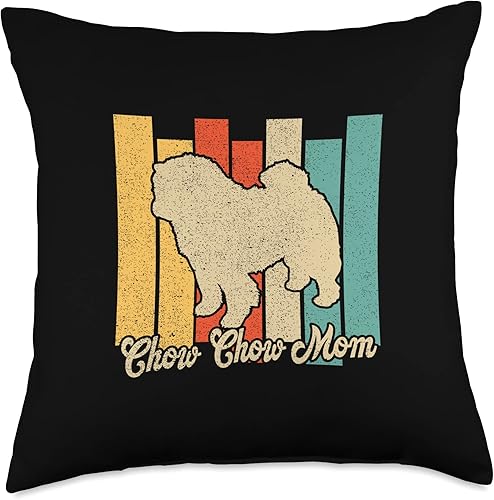 Chow Chow Mom Vintage Retro Dog Mama Mothers Day Throw Pillow