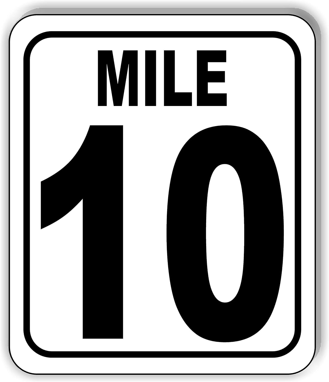 Mile 2 Distance Marker Running Race 5k Marathon Aluminum Composite Outdoor Sign 15" x18"