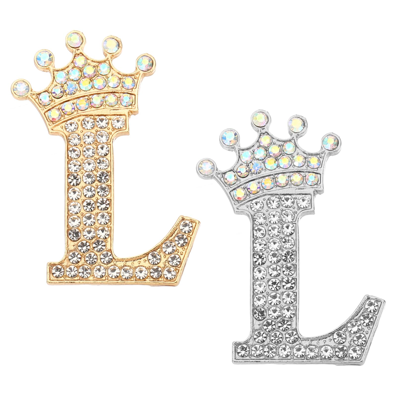 PATIKIL Letter Brooch Pins, Crown Initial Rhinestone Alphabet Letter Lapel Badges Pin for Women Suits Dress