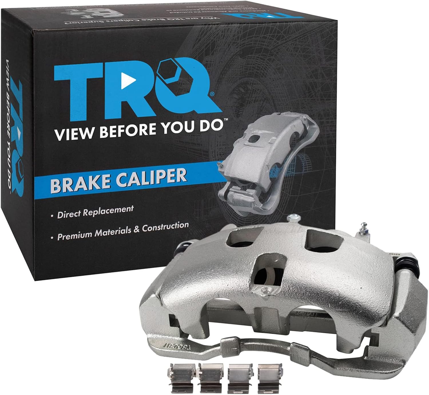 TRQ Front Left Brake Caliper w/Bracket Drivers Side Compatible with 2013-2019 Ford F-250 Super Duty F-350 Super Duty 2013-2016 F-450 Super Duty