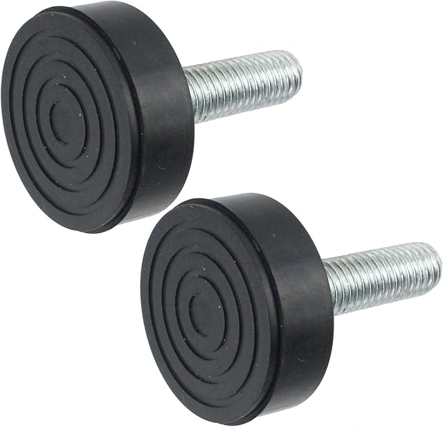 SPARES2GO Universal Fridge Freezer Adjustable Screw in Foot (Pack of 2, 8mm Thread)