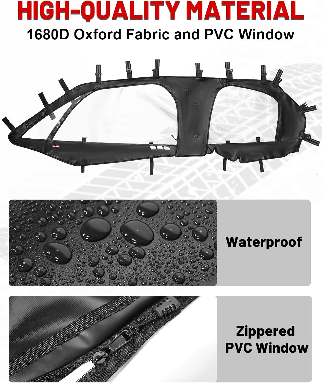StarknightMT UTV Cab Enclosure, Soft Upper Doors Compatible with CFMOTO ZFORCE 950 SPORT 4 2024+ Windproof 4 Seater Soft Windshield for Easy to Get on/off Zipper Window