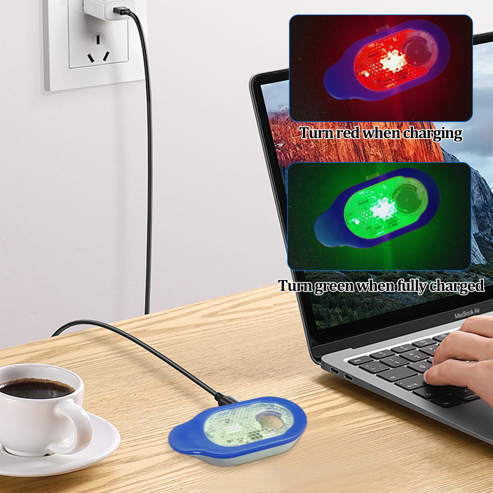RANJIMA Luz nocturna de enfermería: 2 unidades de lámpara LED con clip, mini linterna recargable por USB, linterna con clip en la ropa, luz de seguridad LED, mochila escolar