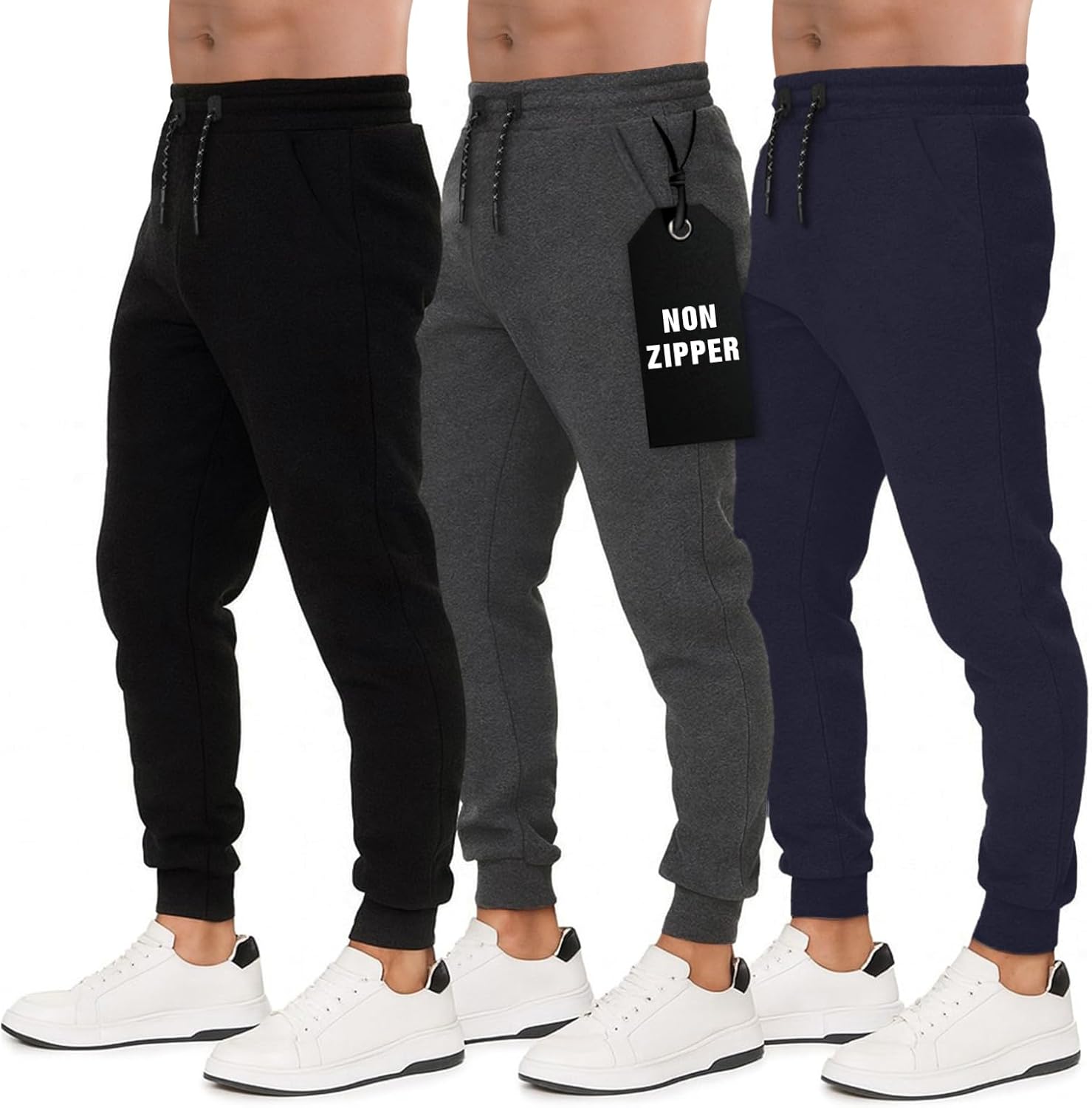 Men’s Sweatpants 3 Pack Joggers for Men - Athletic Sweatpants for Men with Pockets Workout Pants - Image 2