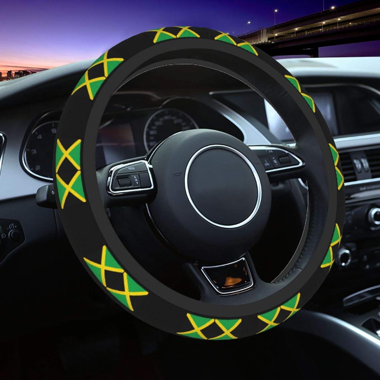 4 Jamaican Flag Steering Wheel Cover Car Wheel Cover Wheel