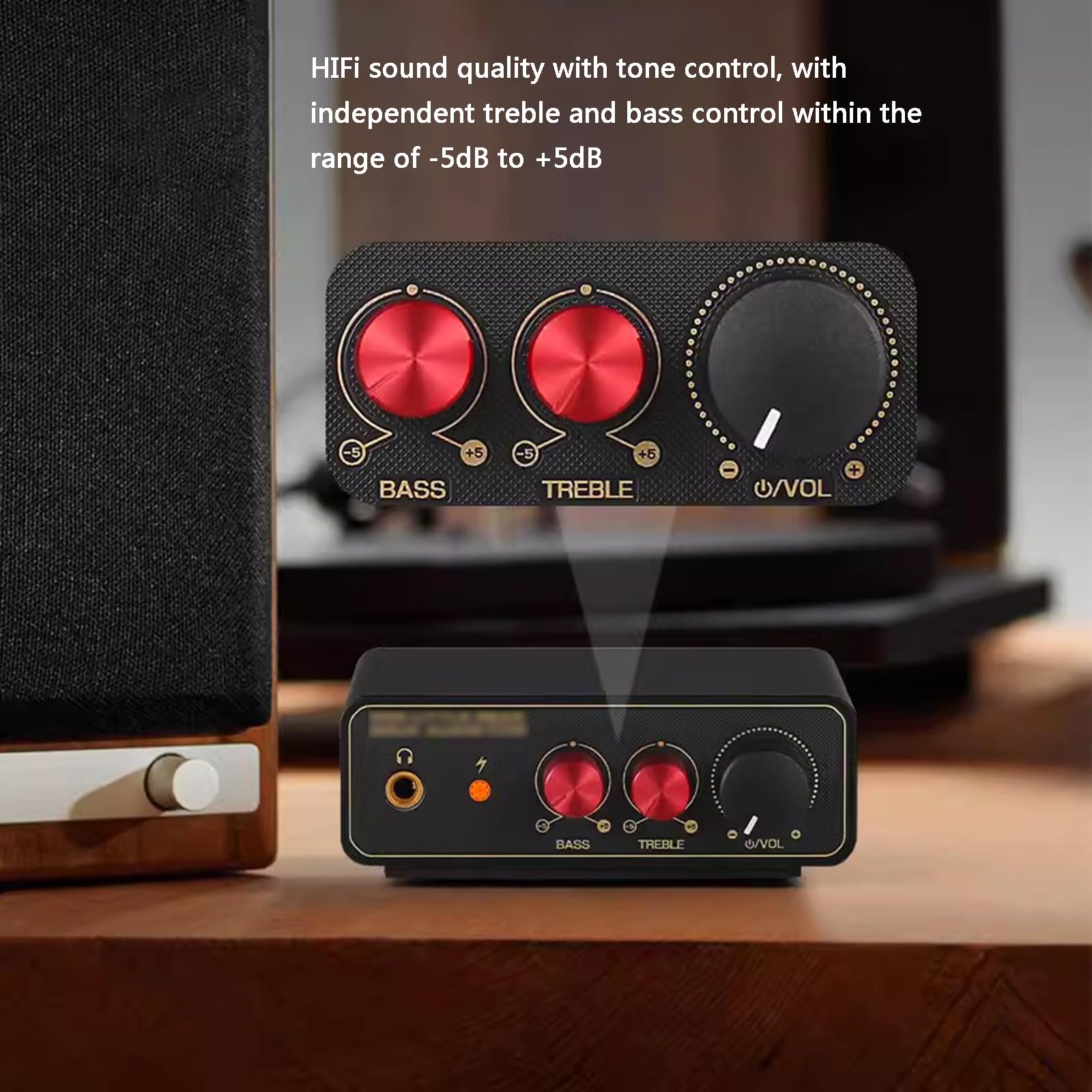 Mini preamplificatore Phono MM/MC, preamplificatore per Giradischi, con Controlli del Volume, Uscita Cuffie RCA e da 3,5 mm, per Giradischi LP in Vinile/Giradischi