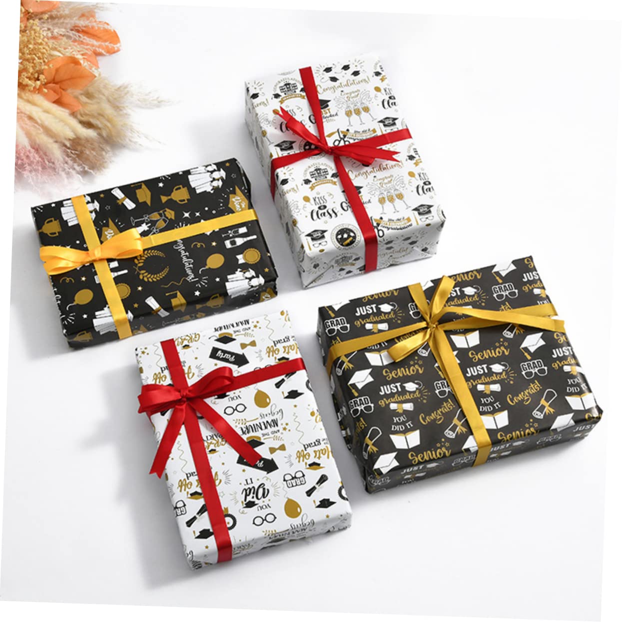 Healeved 24blätter Graduation Wrapping Paper Trophy Scroll Geschenkpapier Für Abschlussfeiern Für Diy Bastelprojekte Und