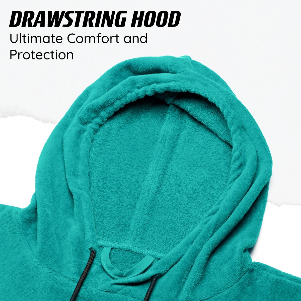 Vulken Accappatoio con cappuccio, poncho da surf per cambiare pubblico uomo, L/XL, colore: petrolio