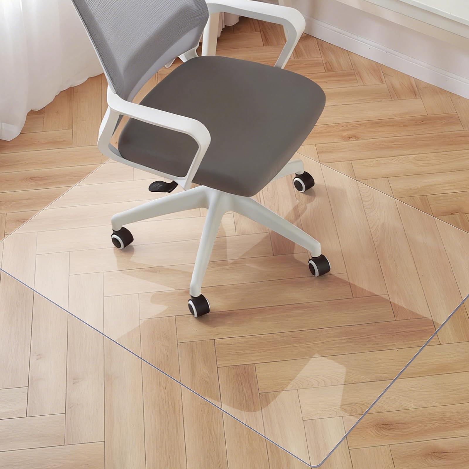Royhom Clear Chair mat for Hardwood Floor 30 x 48 Inches Clear Floor Mat for Rolling Chairs Desk
