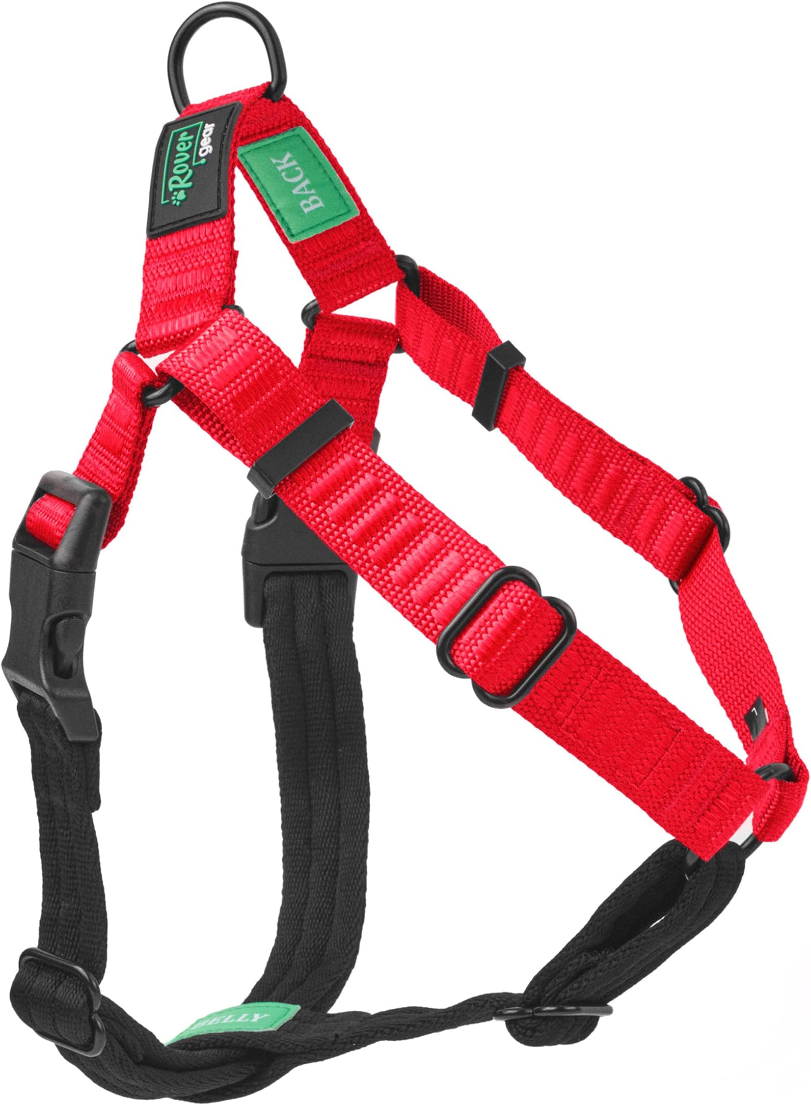 Rover GearBetter Walk No-Pull Dog Harness, Red, Large – Stay in Control with Adjustable, Comfortable, Easy to Wear, & Durable Dog Harness – Ideal for Large Dogs 60-90lb
