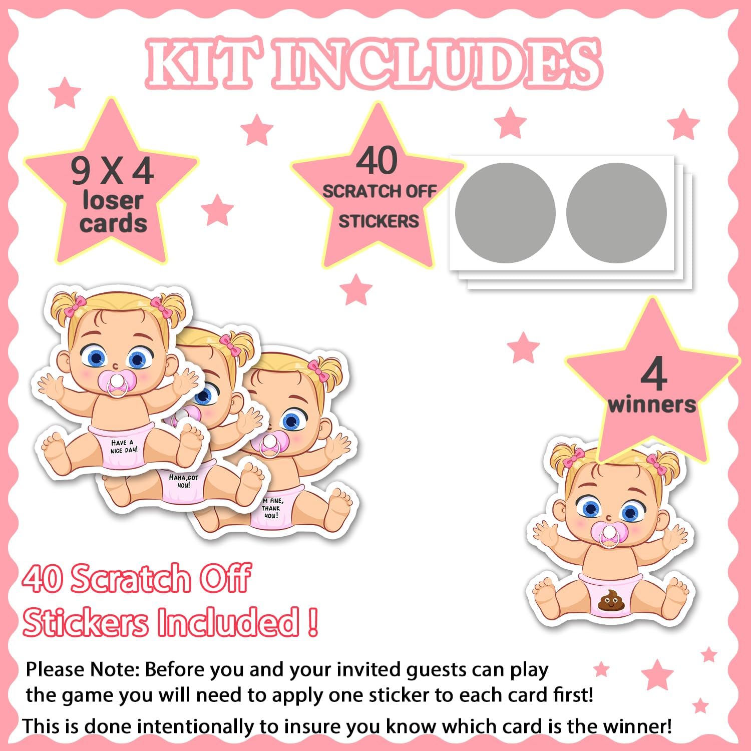 Baby Shower Cards, Baby Shower Scratch Off Raffle Cards