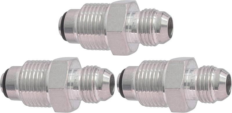Adaptador de direção hidráulica ICT Billet 6AN macho para M18-1.5 com O-ring – Pacote com 3