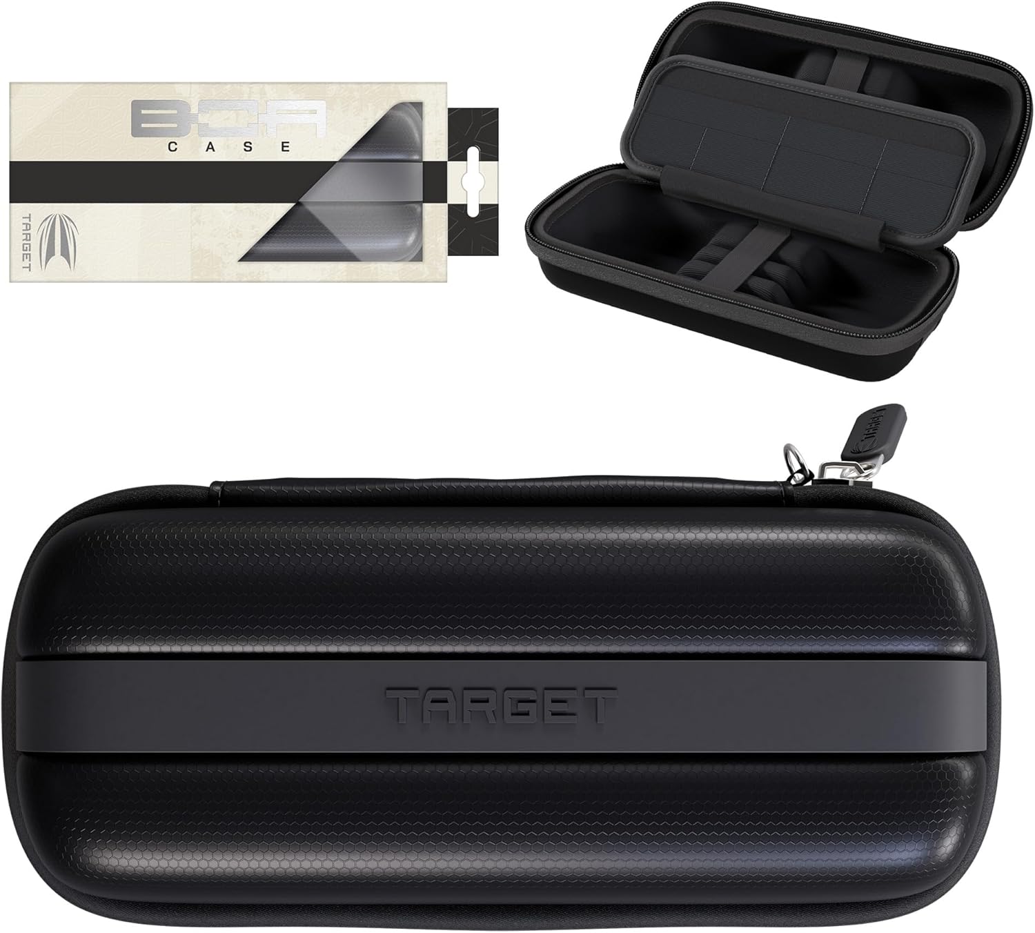 Target Darts BOA Dart Storage Case, One Size – Black | Darts Wallet, Store Dart Shafts, Swiss Points, 6 Fully Assembled Darts, Additional Accessories